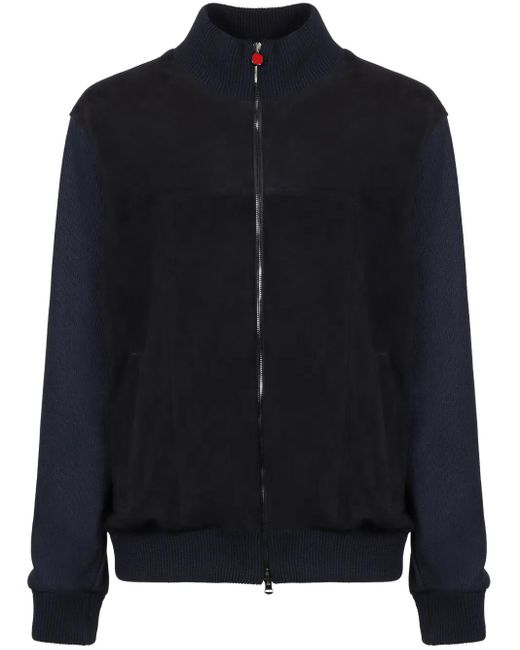 Kiton Blue High-Neck Cardigan for men