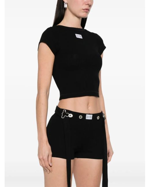 Jean Paul Gaultier Black Logo-Patch T-Shirt