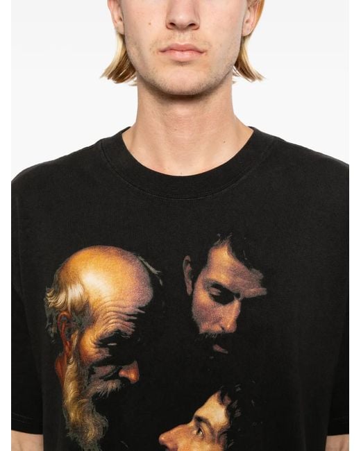 Melt Black Graphic-Print T-Shirt for men