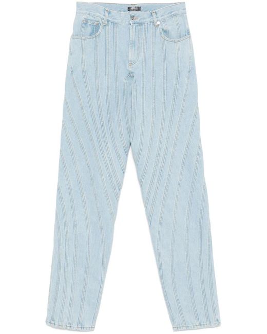 Mugler Blue Seam-Detail Jeans for men