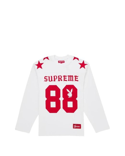 Supreme Red Playboy Football T-Shirt for men
