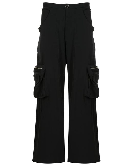Amir Slama Black Multi-Pocket Wide-Leg Trousers for men