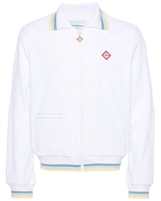 Casablancabrand White Monogram-jacquard Tracksuit Jacket for men