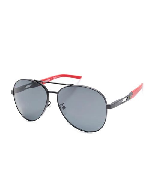 Ferrari Blue Pilot-Frame Sunglasses