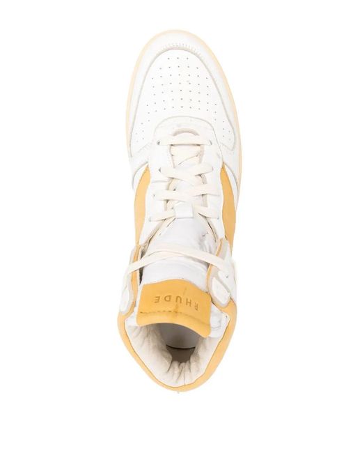 Rhude Metallic Logo-Lettering Panelled Sneakers for men