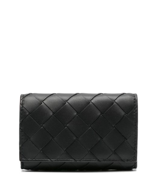 Bottega Veneta Black Intrecciato Leather Wallet for men