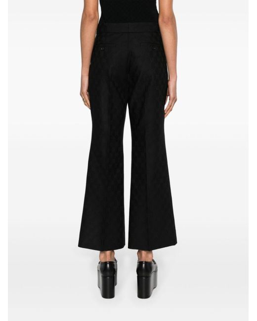 Pantalones rectos con motivo GG Gucci de color Black
