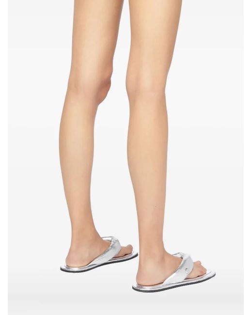 The Attico White Indie Padded Thong Slippers