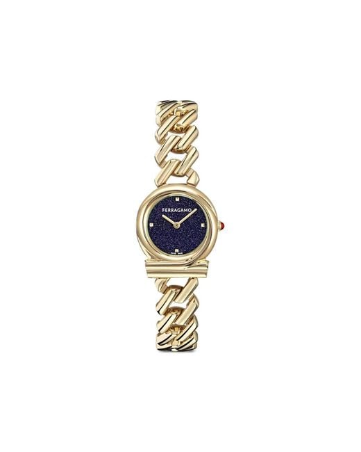 Ferragamo Blue Gancini Twisted 28Mm Watch