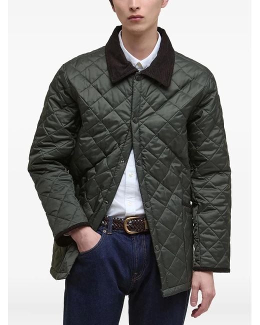 メンズ Barbour コーデュロイカラー キルティングジャケット Gray