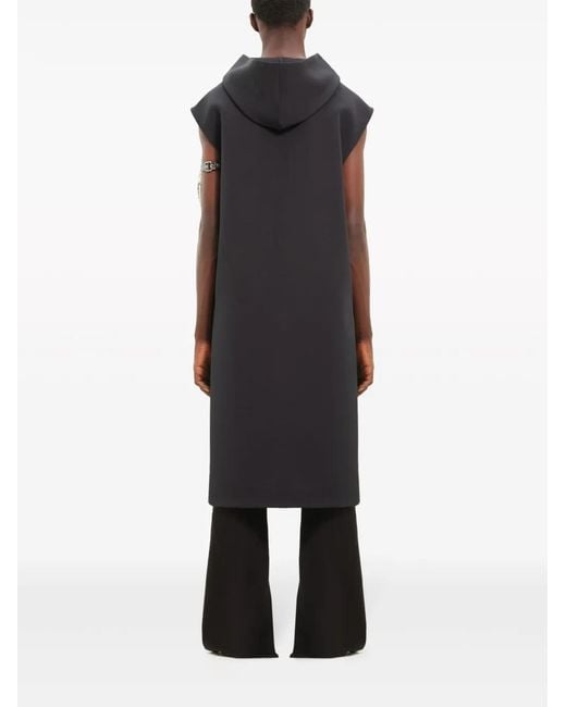 Courreges Black Cocoon Hooded Midi Dress