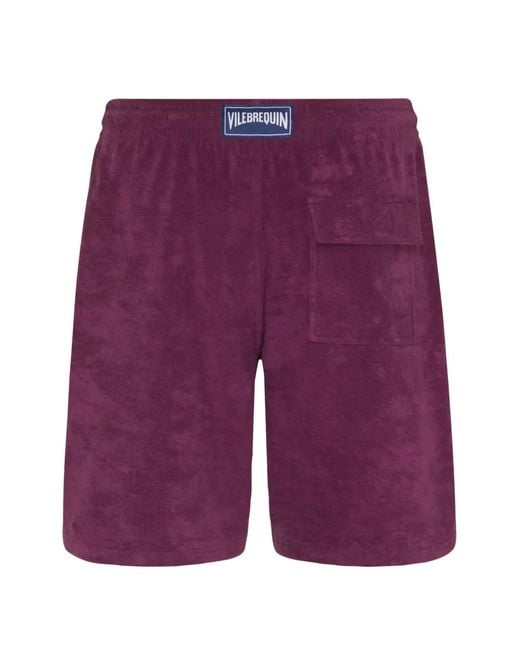 Vilebrequin Purple Drawstring Terry Bermuda Shorts for men