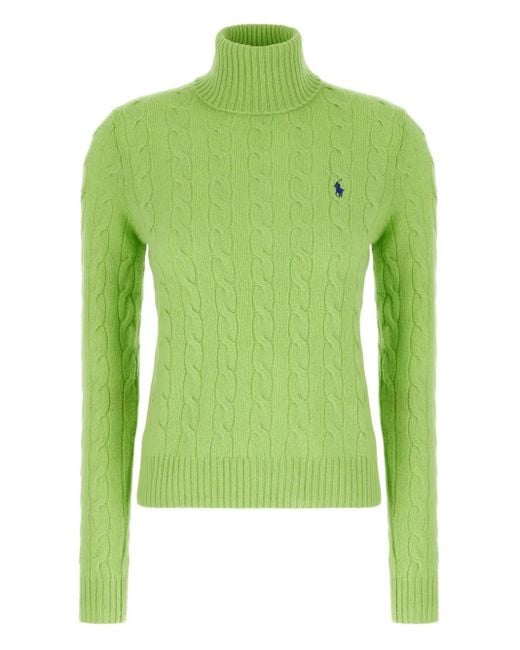 Polo Ralph Lauren ケーブルニット タートルネックセーター Green