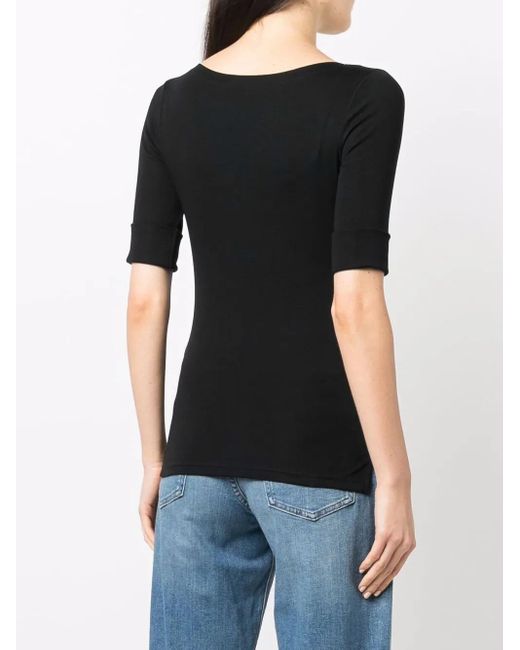 Ralph Lauren Black Judy Boat Neck Top