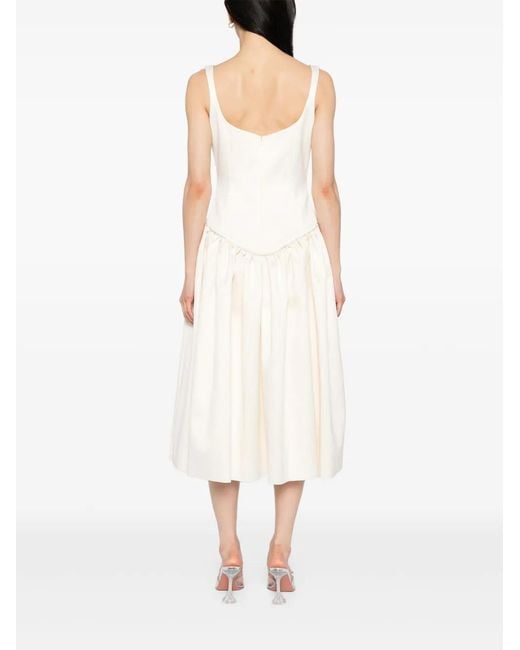 Robe Lola À Coupe Mi-Longue De La Vali en coloris White