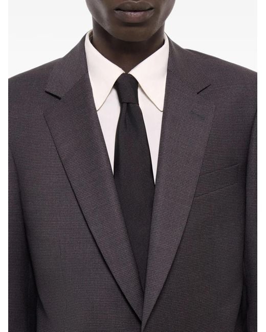 Fursac Blue Checked-Pattern Wool Blazer for men