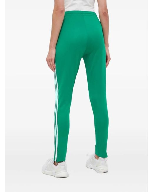 Adidas Green Three-Stripe Track Pants