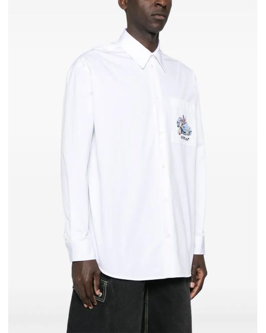 Off-White c/o Virgil Abloh White Off 'Fresco Arrow Popl' Overshirt for men