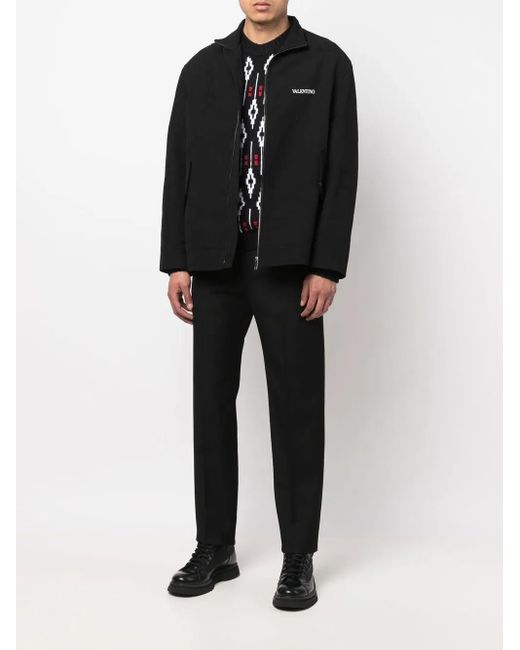 Valentino Garavani Black Jacket With Logo for men