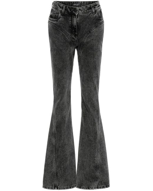 Mugler Black Ausgestellte Jeans