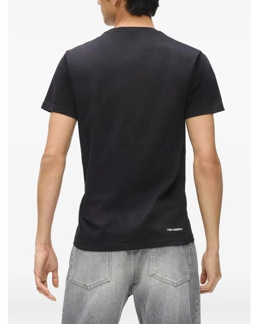 Karl Lagerfeld Black Rue St-Guillaume Slim-Fit T-Shirt for men