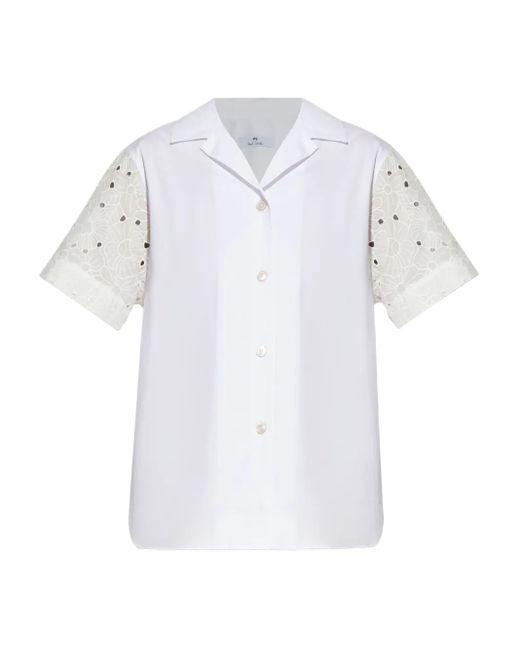 Paul Smith White Hemd mit Stickerei
