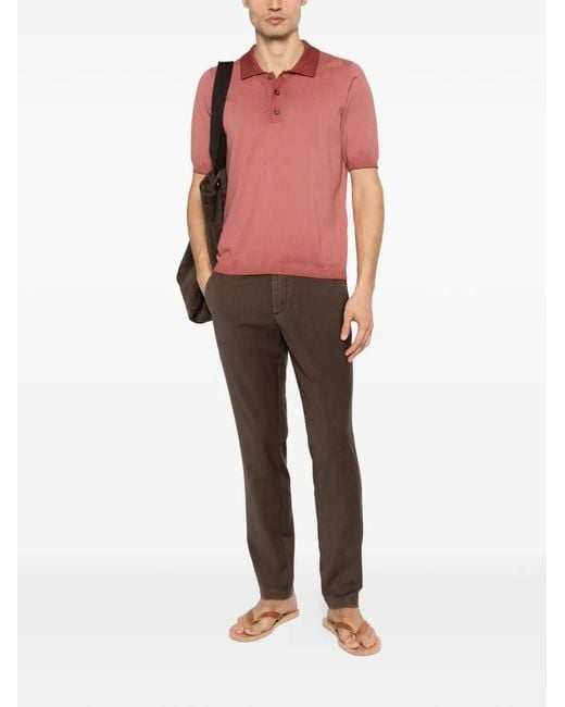 AROVESCIO Pink Buttoned Polo Shirt for men
