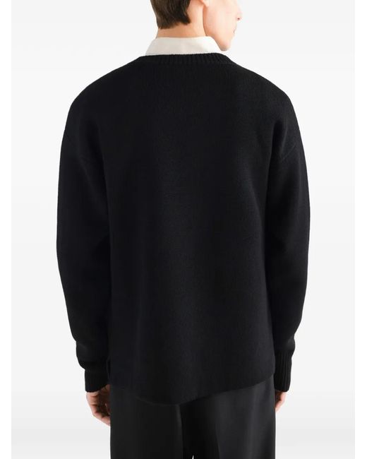 Lemaire Black Boat-Neck Sweater for men