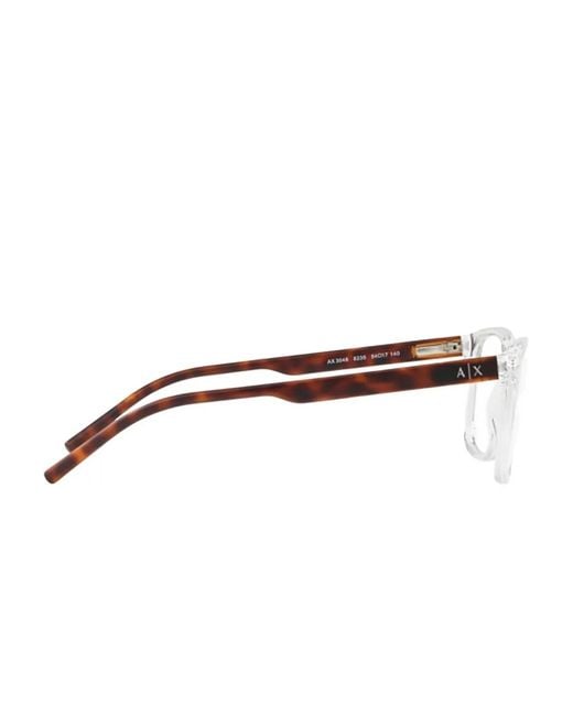 ARMANI EXCHANGE White Ax3048 Rectangle-Frame Glasses for men