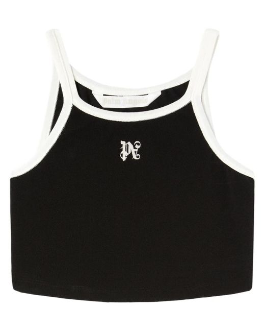Palm Angels Black Monogram Tank Top Off