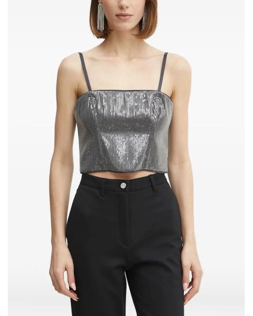 Guess Gray Top mit Pailletten