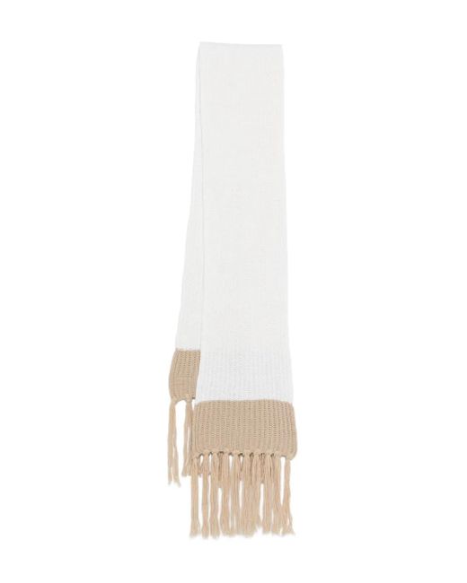 Moschino White Tassel Scarf