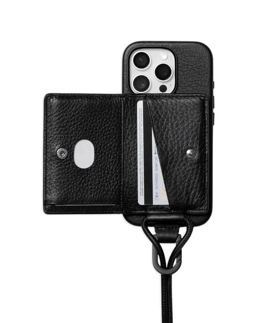 objcts.io Black Pebbled-Leather Iphone Case