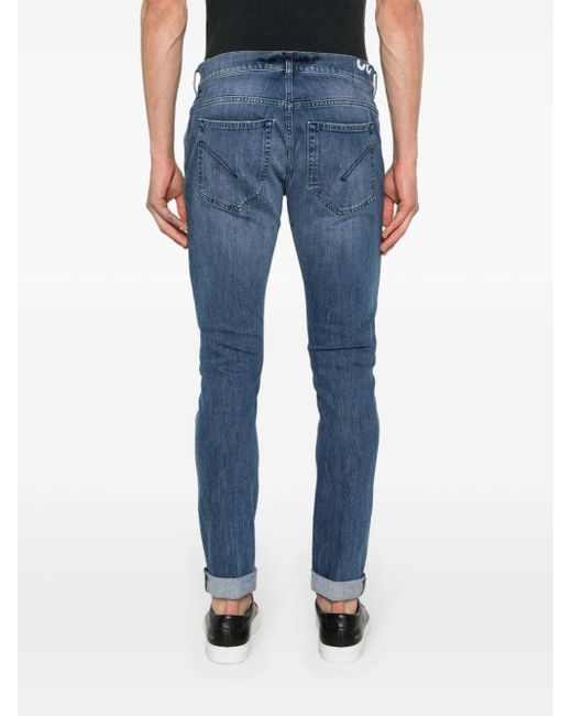 Jeans affusolati con stampa di Dondup in Blue da Uomo