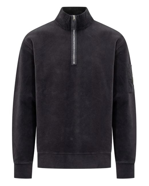 C P Company Sweater Met Halve Rits En Lens-Detail in het Blue voor heren