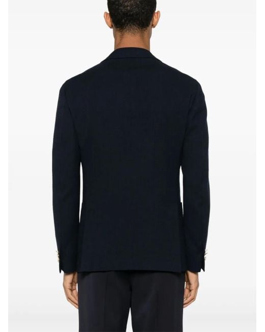 Lardini Blue Brooch-Detail Blazer for men