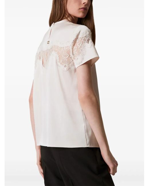 Twinset White Satin Blouse