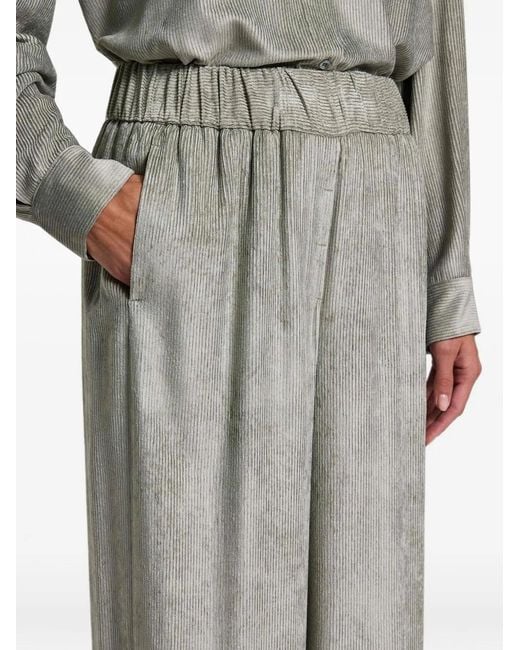 Peserico Gray Pleated Elasticated-Waist Trousers