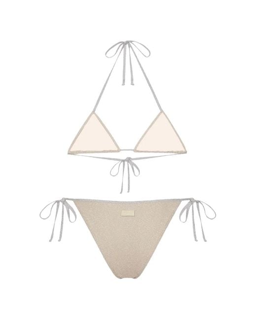 Mc2 Saint Barth White Bikini À Effet Pailleté