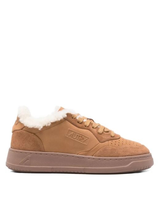 Autry Brown Medialist Shearling Sneakers