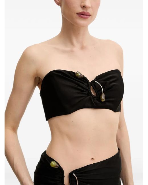 Bardot Black Dylan Embellished Bandeau Top