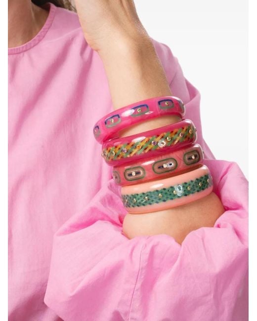 Mark Davis Pink 18K Garnet Bangle