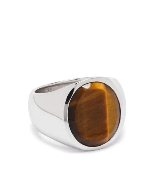 Tom Wood Sterling Tiger Eye Ring in Metallic for Men | Lyst