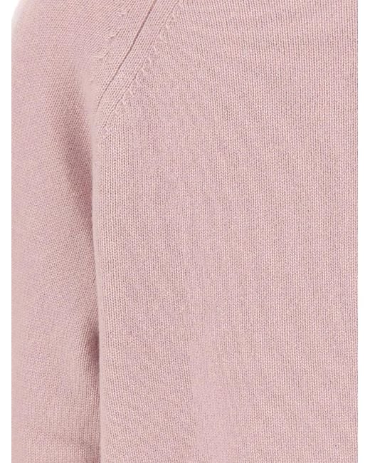 Hemisphere Pink Raglan-Sleeve Cashmere Sweater