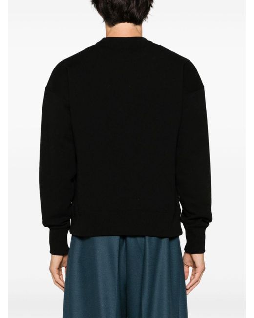 Jil Sander Black Logo-embroidered Cotton Blend Sweatshirt for men