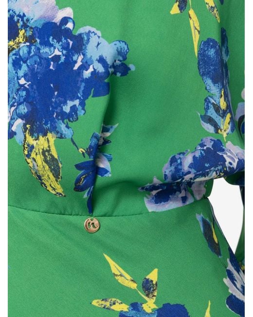 Nissa Green Printed Midi Dress