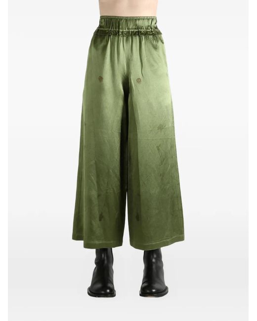 MUTEDANCE Green Silk Trousers