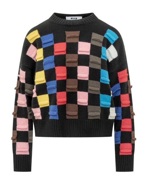 Pull À Carreaux MSGM en coloris Black