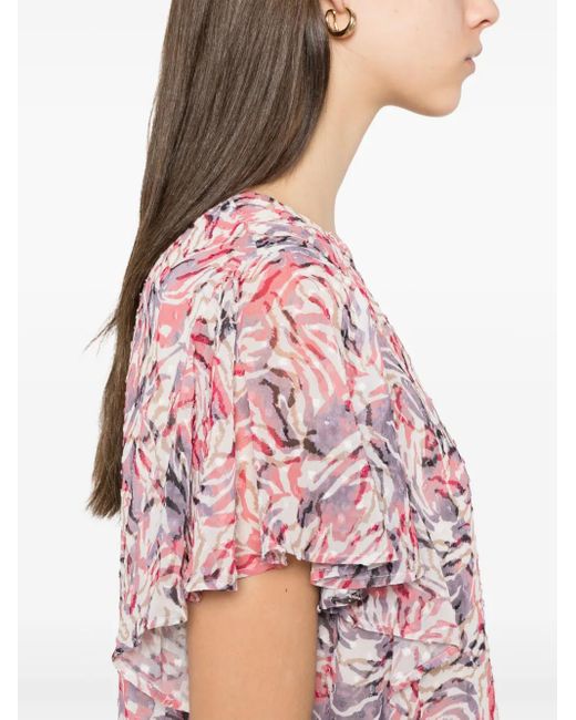 Boss Pink Abstract-Print Blouse