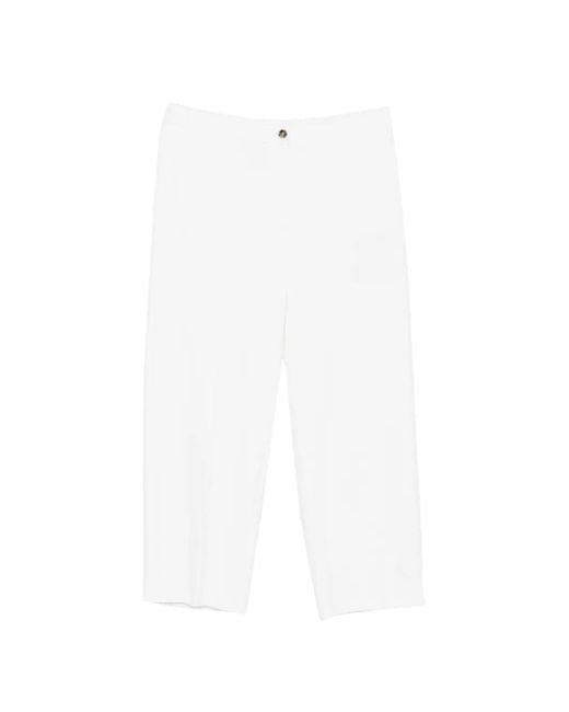 Marina Rinaldi White Straight Trousers
